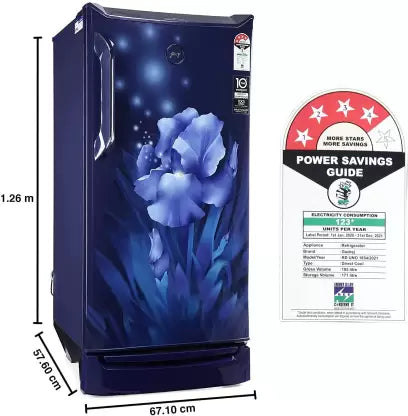 Godrej 185 L Direct Cool Single Door 4 Star Refrigerator (Aqua Blue, RD UNO 1854 PTI AQ BL) Godrej 185 L Direct Cool Single Door 4 Star Refrigerator (Aqua Blue, RD UNO 1854 PTI AQ BL)